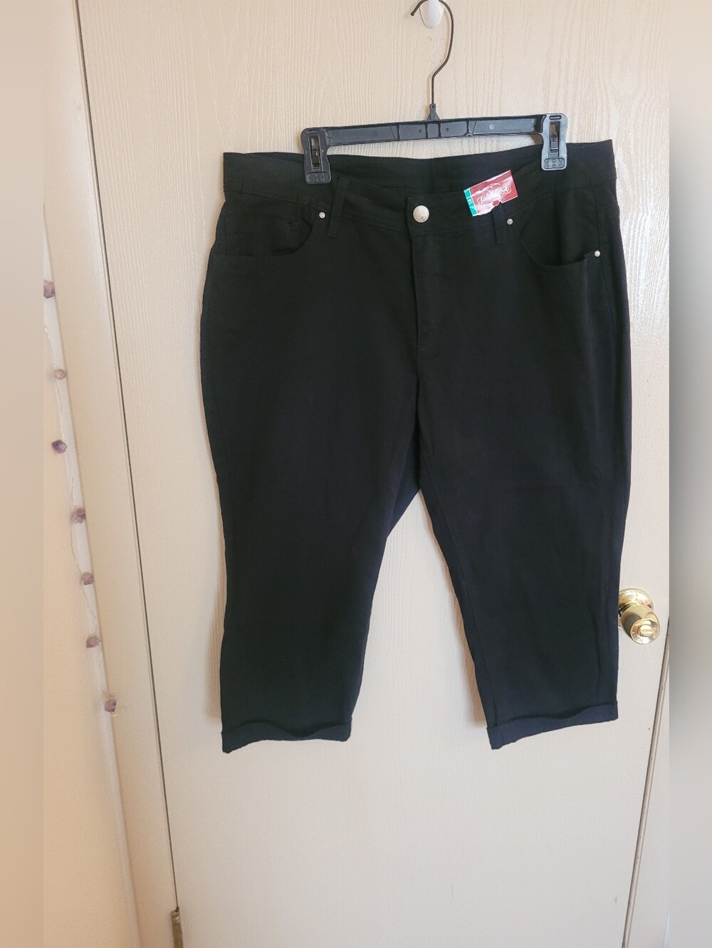 Faded Glory Vintage Black Capri Pants Y2K Summer Casual Womens 18 NWT